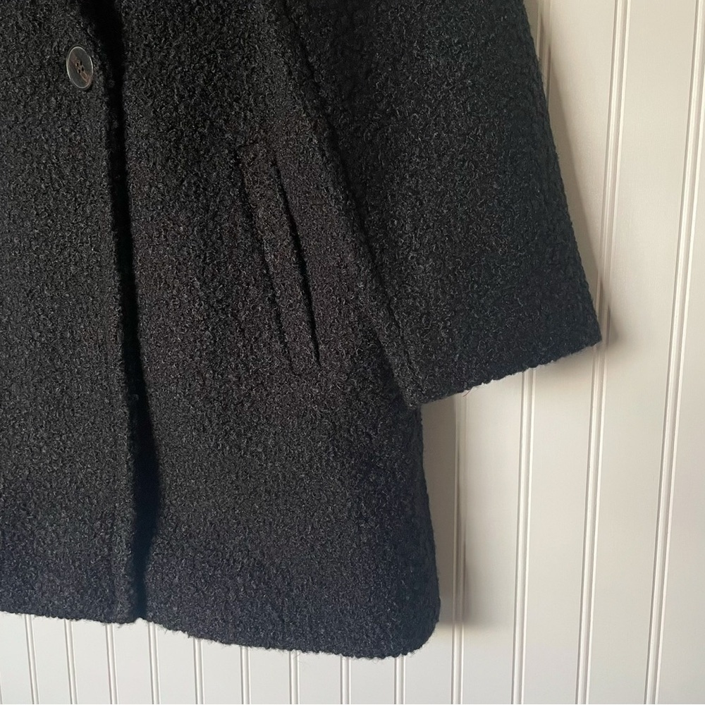 NEW NVLT Flat Boucle Double Breasted Over Coat Jacket Womens L Black Winter - Picture 10 of 16